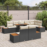 vidaXL Conjunto de Sofá de Jardim 9 pcs Preto Rattan Sintético