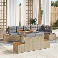 vidaXL Conjunto de Sofá de Jardim 9 pcs Preto Rattan Sintético