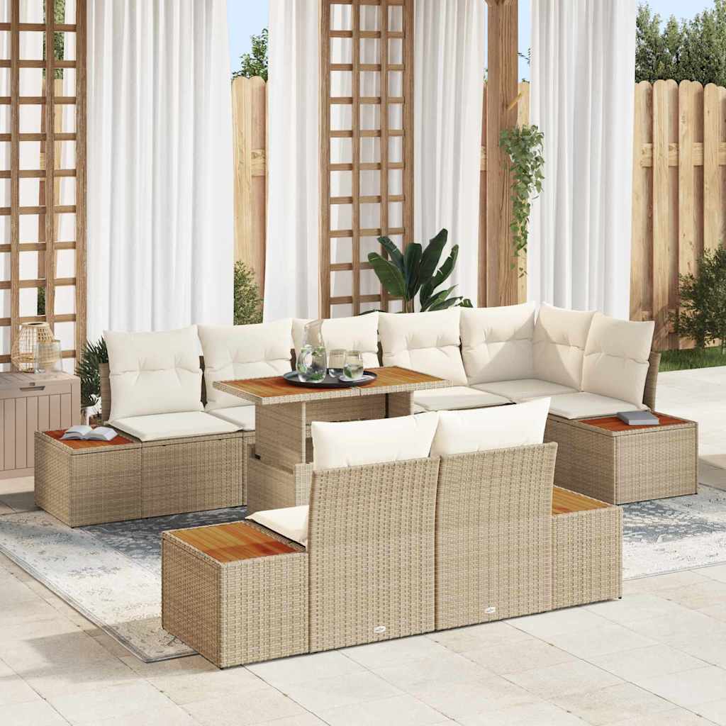 vidaXL Conjunto de Sofá de Jardim 9 pcs Preto Rattan Sintético
