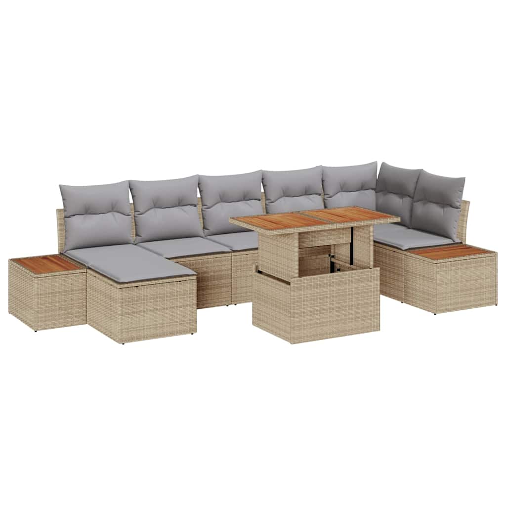 vidaXL Conjunto de Sofá de Jardim 8 pcs Preto Rattan Sintético