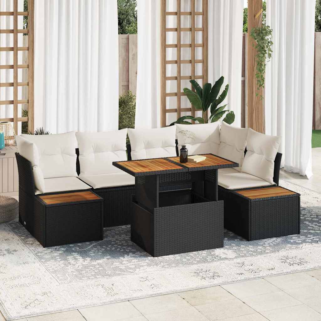 vidaXL Conjunto de Sofá de Jardim 10 pcs Preto Rattan Sintético