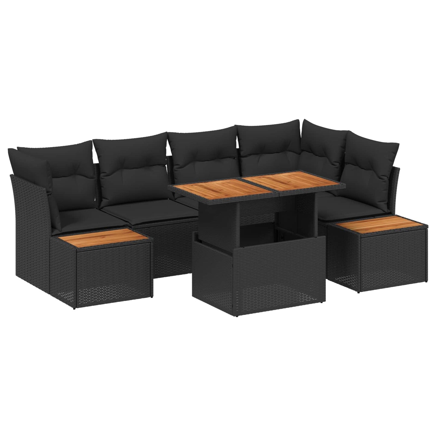 vidaXL Conjunto de Sofá de Jardim 10 pcs Preto Rattan Sintético