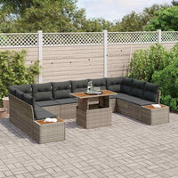 vidaXL Conjunto de Sofá de Jardim 11 pcs Preto Rattan Sintético