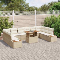 vidaXL Conjunto de Sofá de Jardim 11 pcs Preto Rattan Sintético