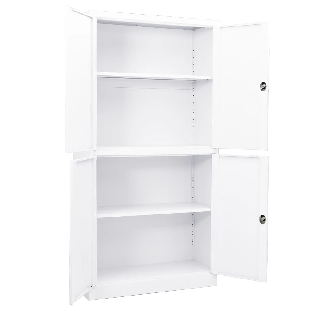 vidaXL Armário de escritório 90x40x180 cm aço branco