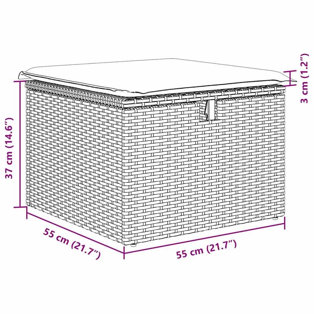 vidaXL Conjunto de Sofá de Jardim 4 pcs Preto Rattan Sintético