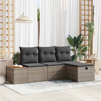 vidaXL Conjunto de Sofá de Jardim 4 pcs Preto Rattan Sintético