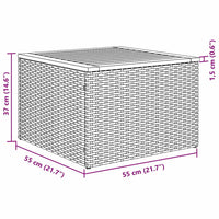 vidaXL Conjunto de Sofá de Jardim com almofada 8 pcs Preto vime PE