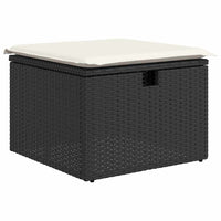 vidaXL Conjunto de Sofá de Jardim com almofada 8 pcs Preto vime PE