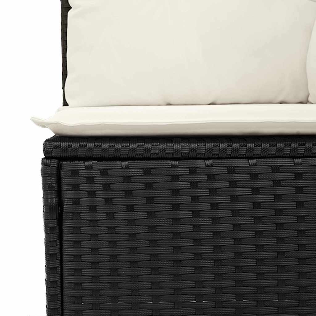 vidaXL Conjunto de Sofá de Jardim com almofada 8 pcs Preto vime PE