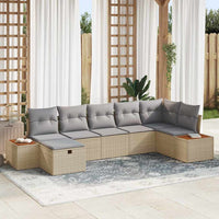 vidaXL Conjunto de Sofá de Jardim com almofada 8 pcs Preto vime PE