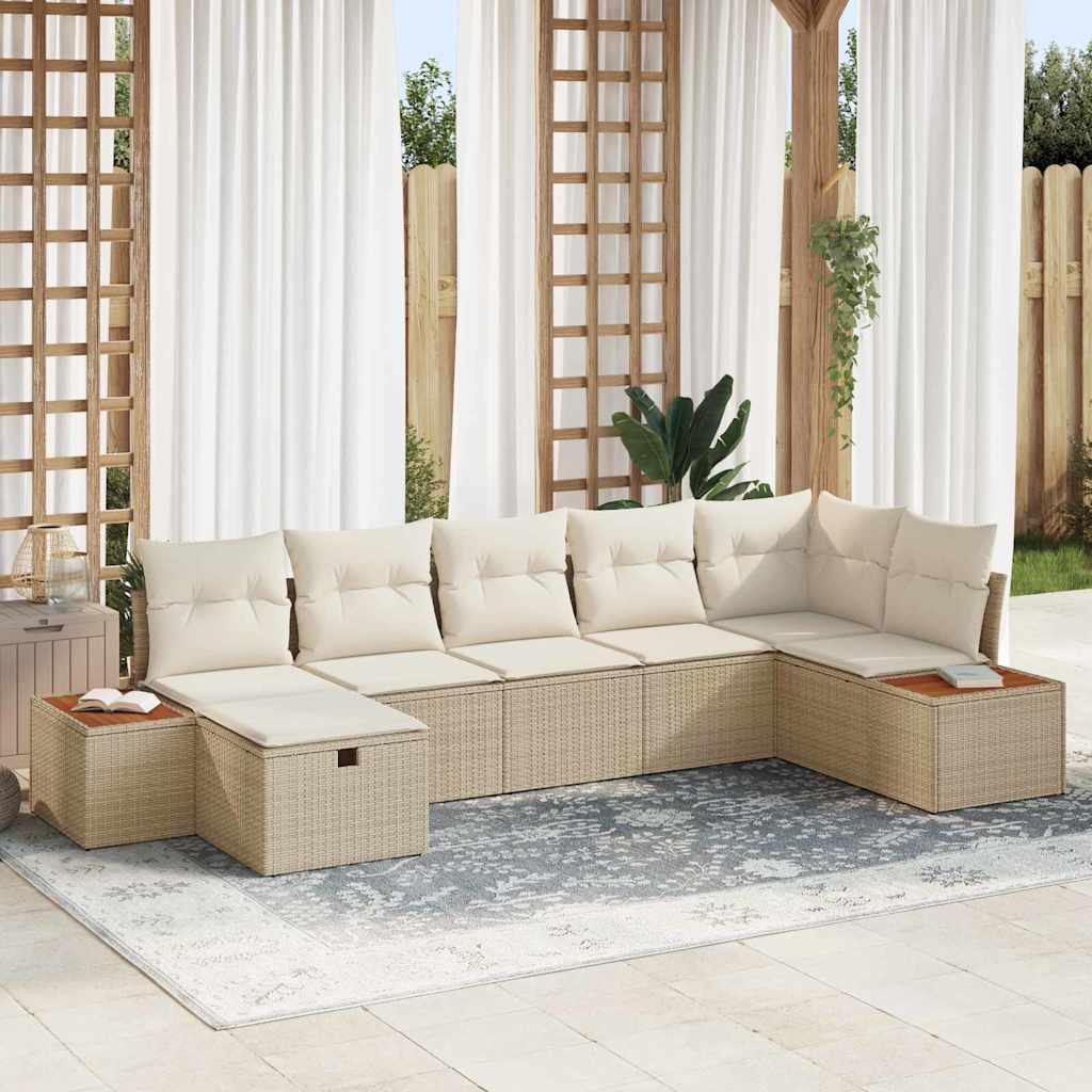 vidaXL Conjunto de Sofá de Jardim com almofada 8 pcs Preto vime PE