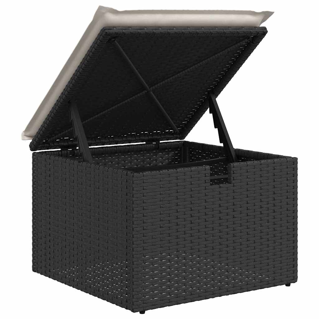 vidaXL Conjunto de Sofá de Jardim com almofada 7 pcs Preto vime PE