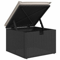 vidaXL Conjunto de Sofá de Jardim com almofada 7 pcs Preto vime PE
