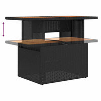 vidaXL Conjunto de Sofá de Jardim com almofada 7 pcs Preto vime PE