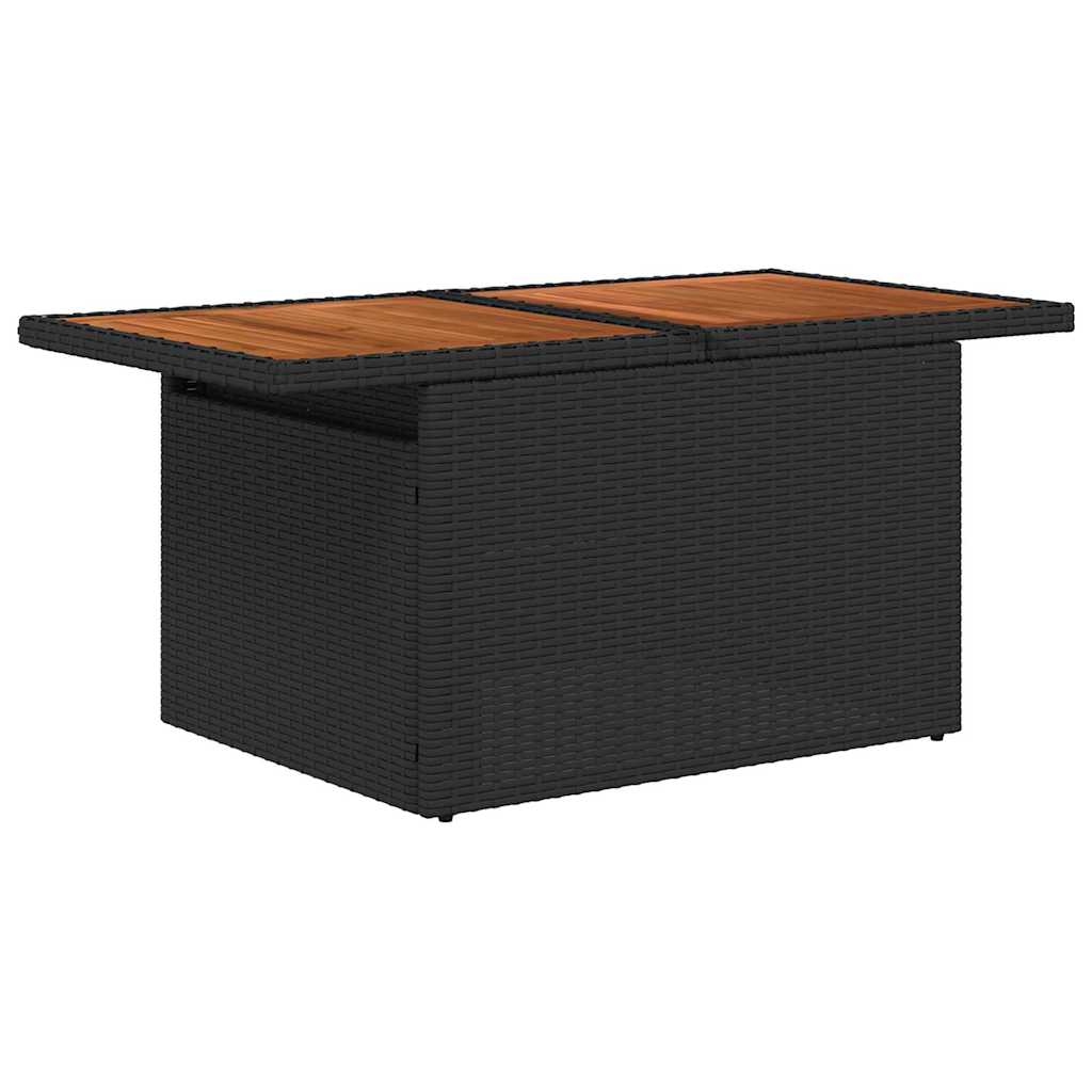 vidaXL Conjunto de Sofá de Jardim com almofada 7 pcs Preto vime PE