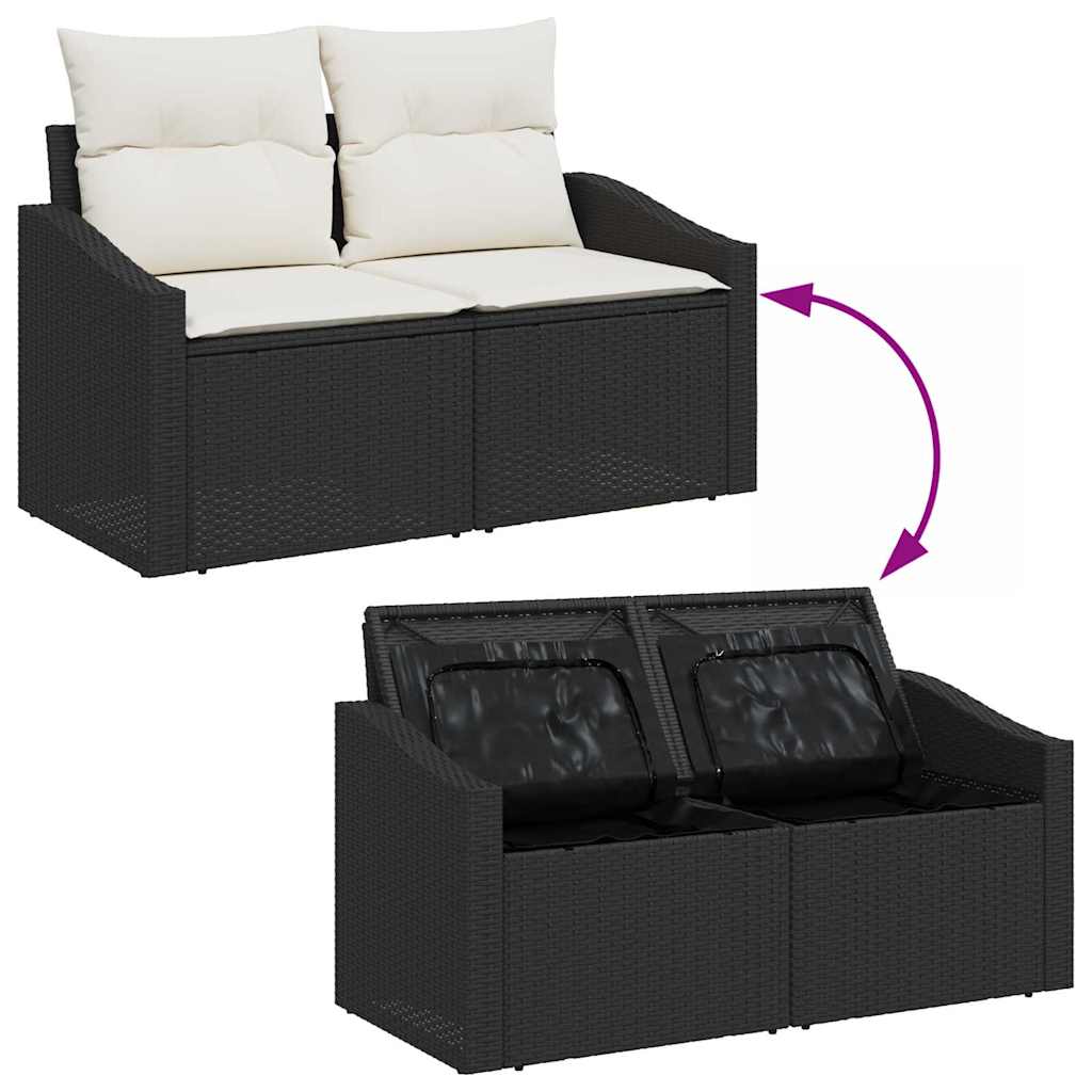 vidaXL Conjunto de Sofás com almofada 4 pcs vime PE