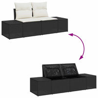 vidaXL Conjunto de Sofás com almofada 4 pcs vime PE