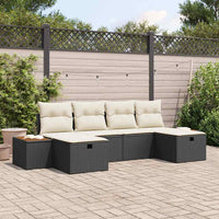 vidaXL Conjunto de Sofá de Jardim 6 pcs Preto 55 x 62 x 69 cm