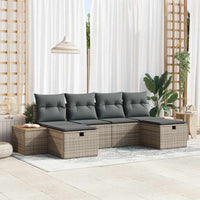 vidaXL Conjunto de Sofá de Jardim 6 pcs Preto 55 x 62 x 69 cm