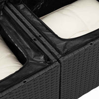 vidaXL Conjunto de Sofá de Jardim 8 pcs Preto vime PE