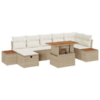 vidaXL Conjunto de Sofá de Jardim 8 pcs Preto vime PE