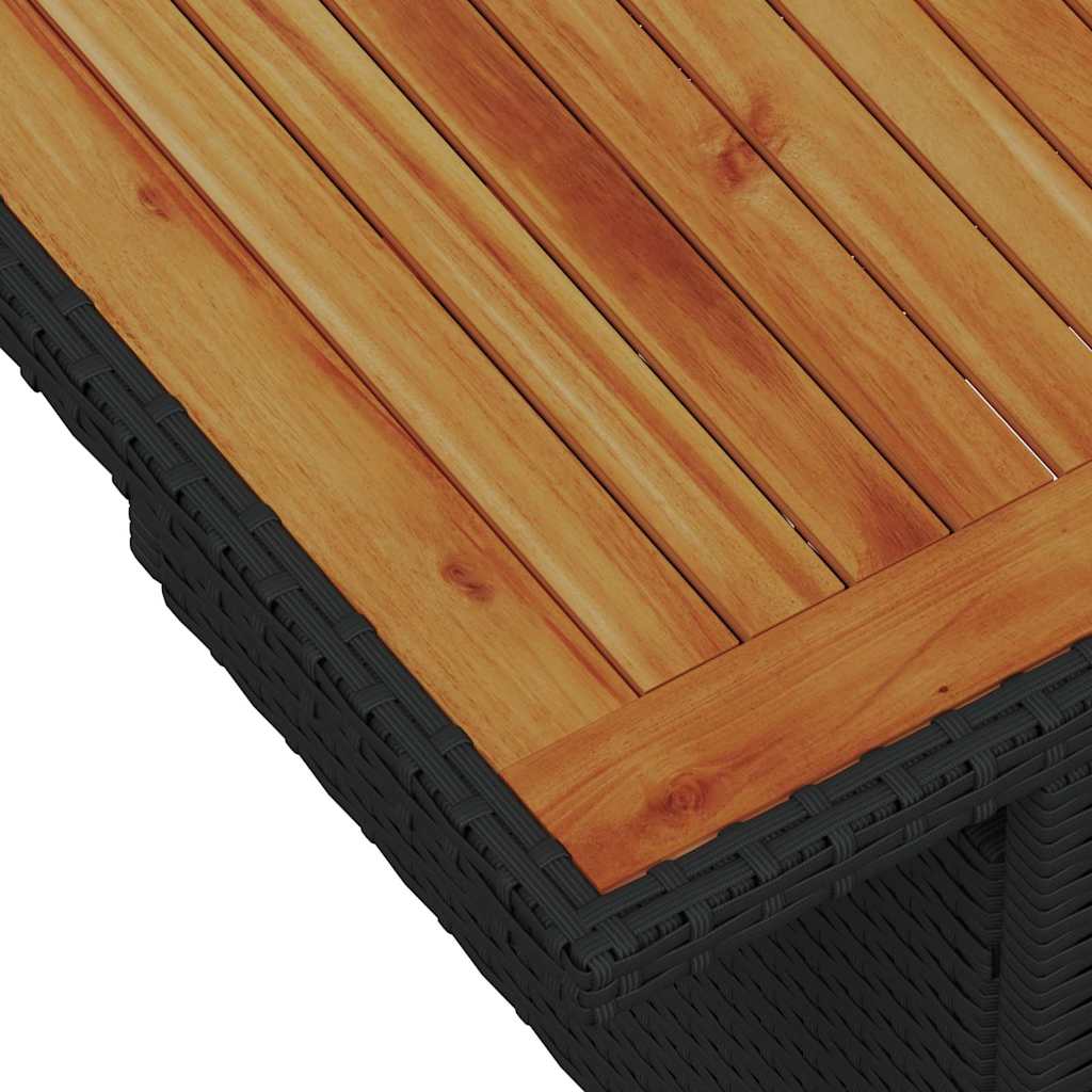 vidaXL Conjunto de Sofá de Jardim com almofada 9 pcs Preto vime PE