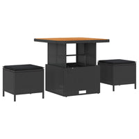 vidaXL Conjunto de Sofá de Jardim 9 pcs Preto vime PE