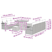 vidaXL Conjunto de Sofá de Jardim 10 pcs Preto vime PE