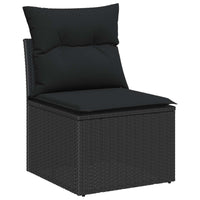 vidaXL Conjunto de Sofá de Jardim 10 pcs Preto vime PE