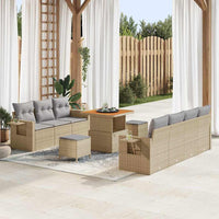 vidaXL Conjunto de Sofá de Jardim 10 pcs Preto vime PE