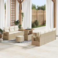 vidaXL Conjunto de Sofá de Jardim 10 pcs Preto vime PE