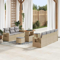 vidaXL Conjunto de Sofá de Jardim 10 pcs Preto vime PE
