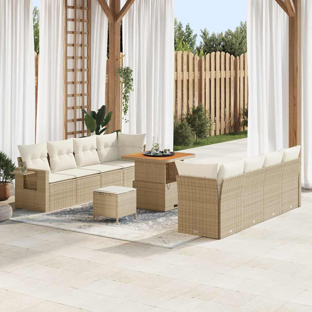 vidaXL Conjunto de Sofá de Jardim 11 pcs Preto Rattan Sintético