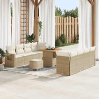vidaXL Conjunto de Sofá de Jardim 11 pcs Preto Rattan Sintético
