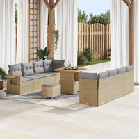 vidaXL Conjunto de Sofá de Jardim 11 pcs Preto Rattan Sintético