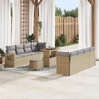 vidaXL Conjunto de Sofá de Jardim 11 pcs Preto Rattan Sintético