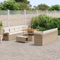 vidaXL Conjunto de Sofá de Jardim 11 pcs Preto Rattan Sintético