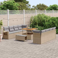 vidaXL Conjunto de Sofá de Jardim 11 pcs Preto Rattan Sintético