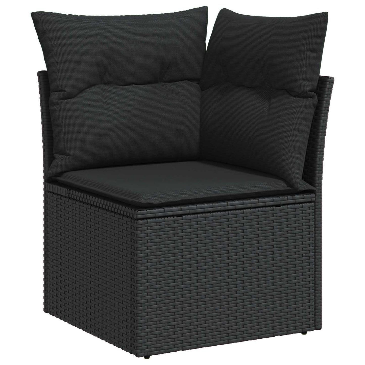 vidaXL Conjunto de Sofá de Jardim com almofada 11 pcs Preto vime PE