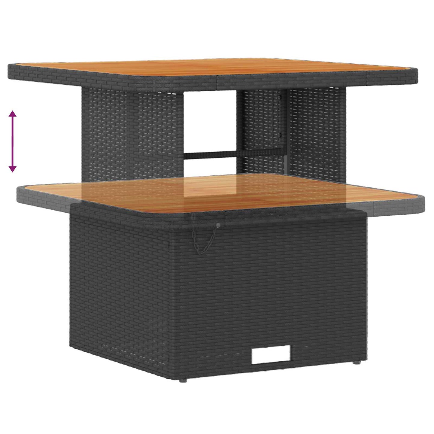 vidaXL Conjunto de Sofá de Jardim com almofada 11 pcs Preto vime PE