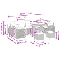 vidaXL Conjunto de Sofá de Jardim 10 pcs Preto vime PE