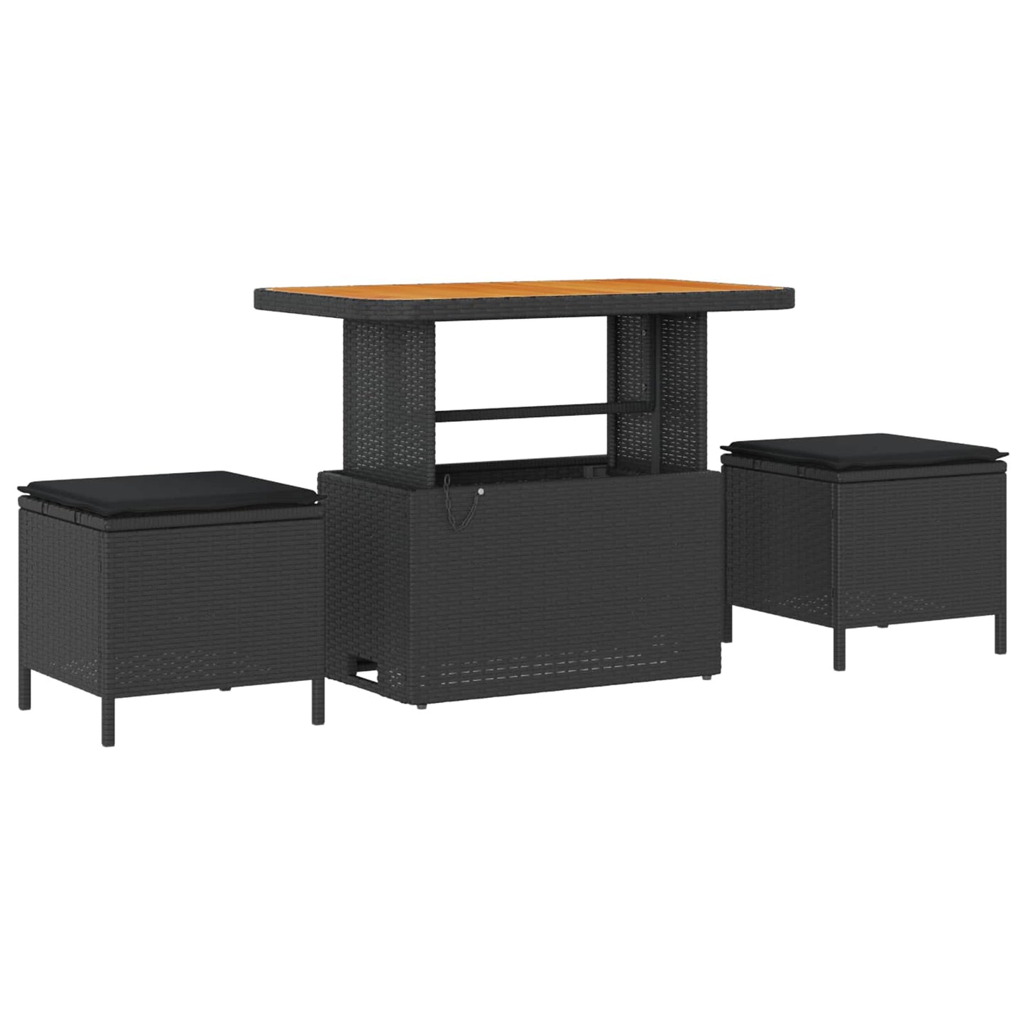 vidaXL Conjunto de Sofá de Jardim 10 pcs Preto vime PE