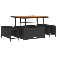 vidaXL Conjunto de Sofá de Jardim com almofada 8 pcs Preto vime PE