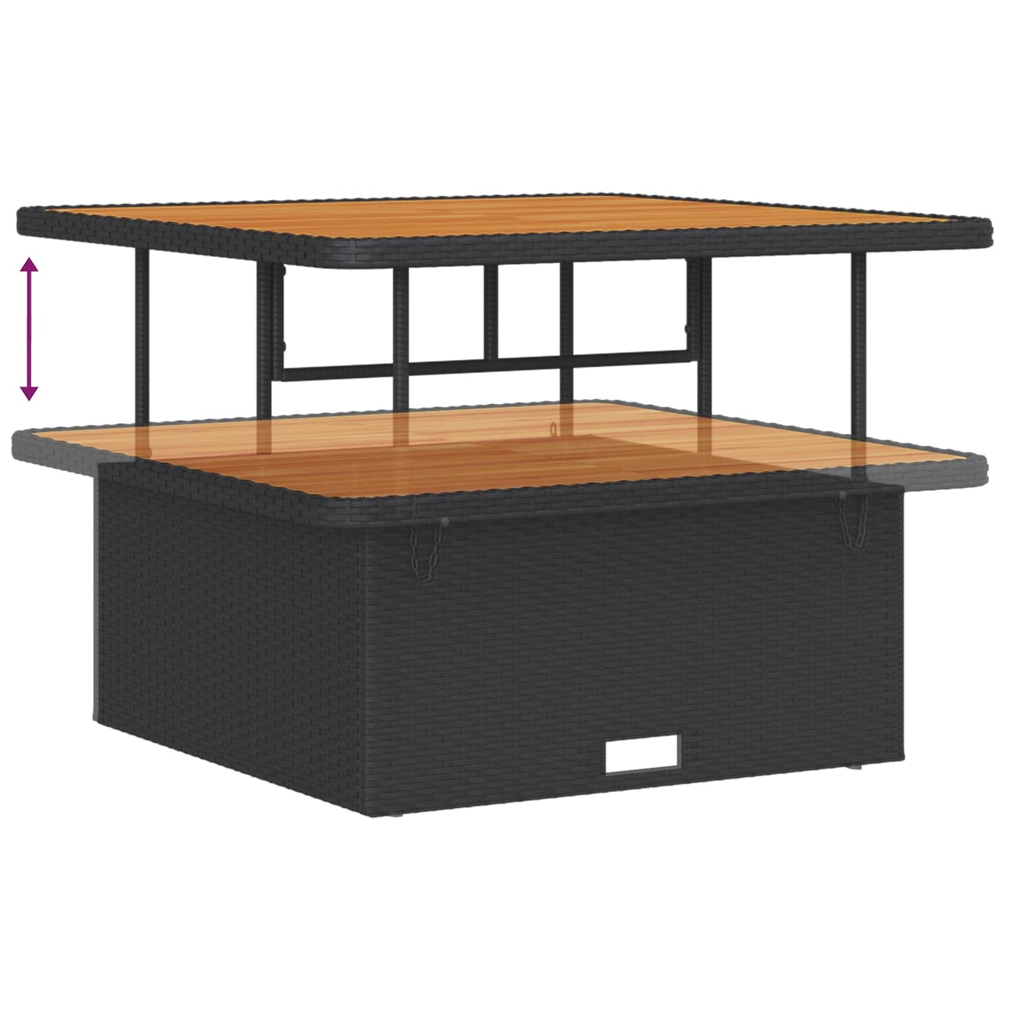 vidaXL Conjunto de Sofá de Jardim com almofada 9 pcs Preto vime PE