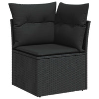 vidaXL Conjunto de Sofá de Jardim com almofada 12 pcs Preto vime PE