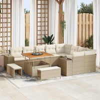 vidaXL Conjunto de Sofá de Jardim com almofada 12 pcs Preto vime PE
