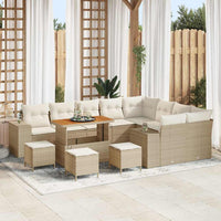 vidaXL Conjunto de Sofá de Jardim com almofada 12 pcs Preto vime PE