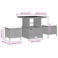 vidaXL Conjunto de Sofá de Jardim com almofada 9 pcs Preto vime PE
