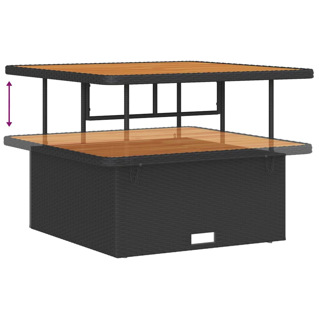 vidaXL Conjunto de Sofá de Jardim com almofada 9 pcs Preto vime PE